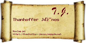 Thanhoffer János névjegykártya