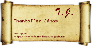 Thanhoffer János névjegykártya