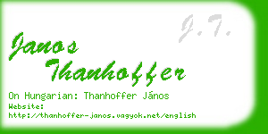janos thanhoffer business card